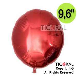 GLOBO MYLAR REDONDO 9.6 ROJO METALIZADO ENVASADO HS444-3 X 1